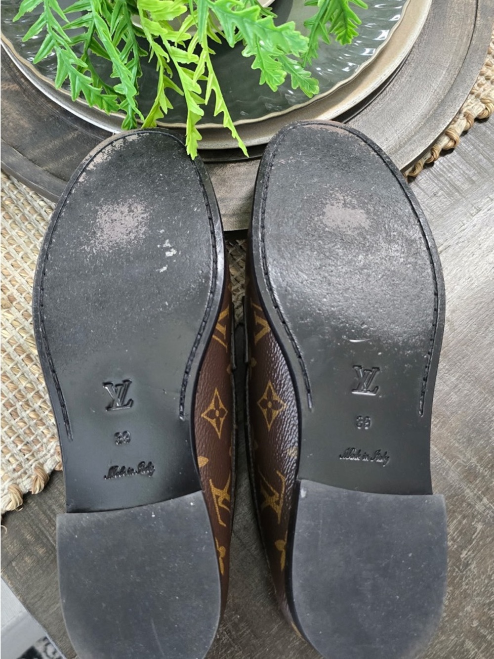 Louis Vuitton Brown Monogram Canvas Penny Loafers - Picture 2 of 7